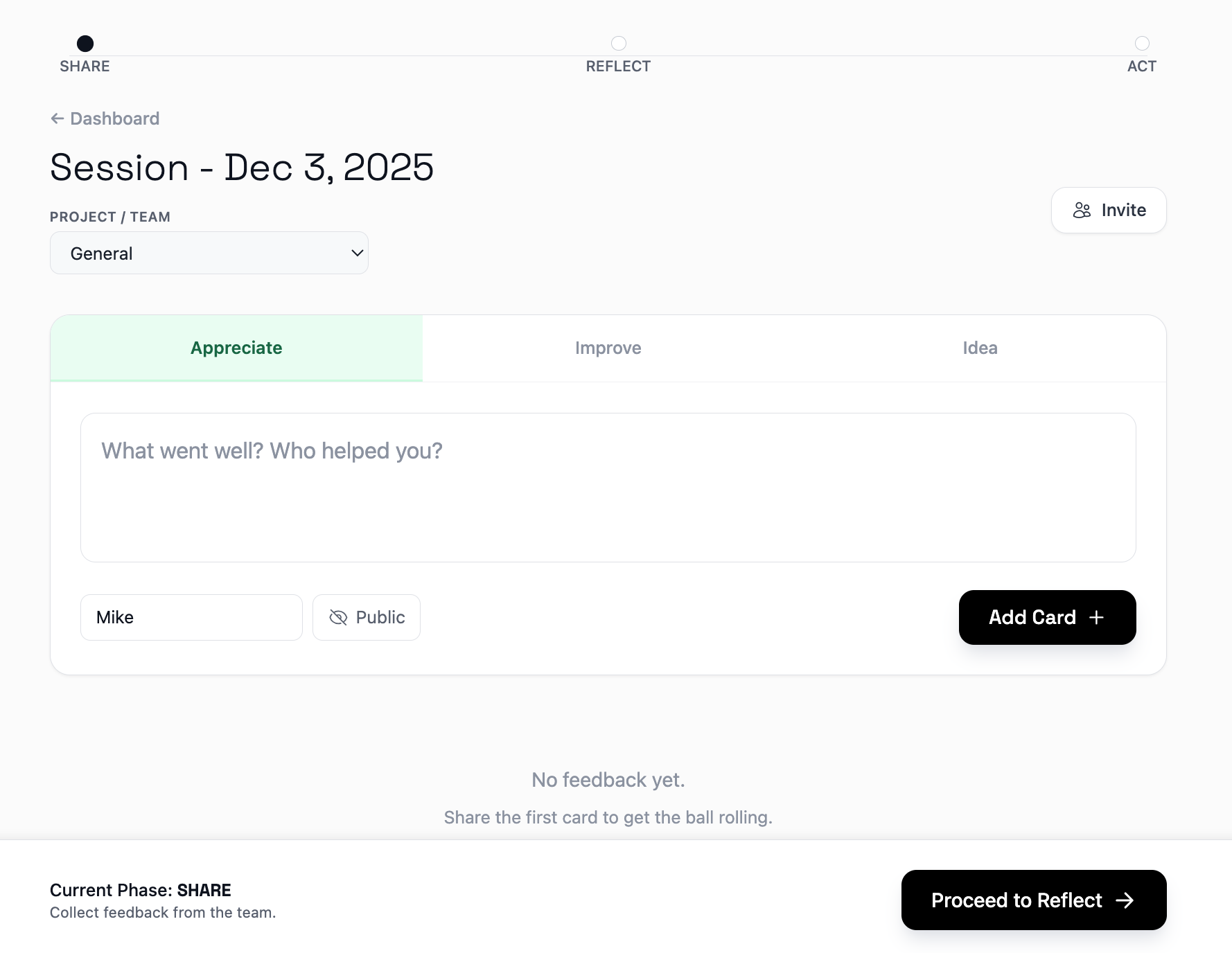 Share phase screenshot